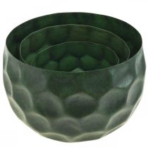 Product Decorative bowl metal green vintage planter Ø25 / 20.5 / 16.5cm set of 3