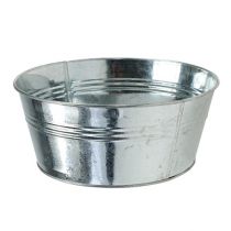 Metal bowl round shiny silver Ø22cm H9.5cm 6pcs