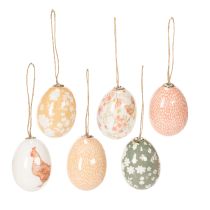 Product Easter egg ornaments as decorative ideas. Charming Easter decoration accessories, 6cm, 6 pieces.