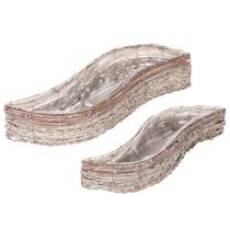 Product Oblong willow planter with foil, decorative bowl, 45cm, 1 set