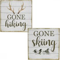 Product Vintage Wandeko wooden sign signs with sayings 20×20cm 2pcs