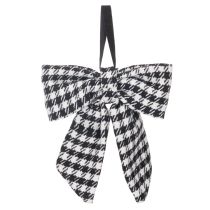 Product Fabric bow with brooch and hanger, checkered, 24cm, 2 pieces