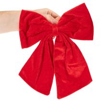 Product Red decorative bow as Christmas decoration, 28cm, 3 pieces