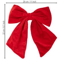 Product Red decorative bow as Christmas decoration, 28cm, 3 pieces