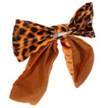 Product Decorative bow with animal print leopard pattern 20cm 3pcs