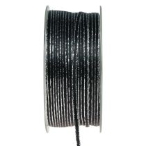 Ribbon gift ribbon strand black silver 3mm 100m