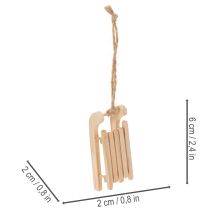 Product Decorative sled for hanging on Christmas tree, 6cm, 6 pieces