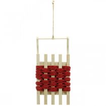 Product Decorative sleigh wooden Christmas sleigh L42×W17×H12cm