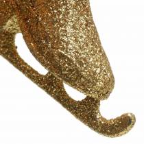 Product Christmas tree decoration ice skate gold, glitter 8cm 12pcs