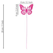 Product Decorative butterflies on stems as delicate accents for tables and planters, 8cm, 18 pieces