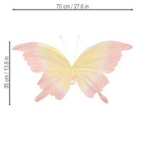 Product Floating Butterfly - Lightweight Hanging Butterfly Figurine for Rooms, 70cm, 1 Piece
