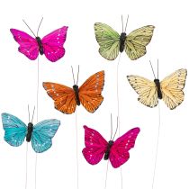 Product Decorative butterflies on wire for colorful table decorations, 7cm, 12 pieces