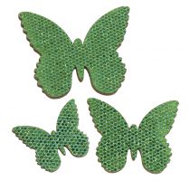 Product Sprinkle decoration butterfly green glitter 5/4 / 3cm 24pcs
