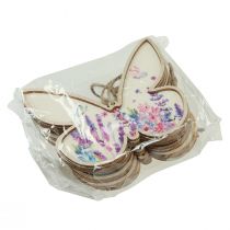 Product Butterfly Wooden Decoration Hanger Linen 11.5x9.5cm 6 pcs
