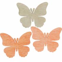 Butterflies to sprinkle Decorative butterfly wood orange, apricot, brown 72pcs