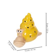 Product Ceramic snail decorative figure with LED as a fun table decoration for home and office, 12cm, 2 pieces
