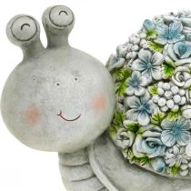 Blossom Animal Snail With Flowers Spring Decoration Garden Decoration Grey/Blue/Green H13.5cm L19cm
