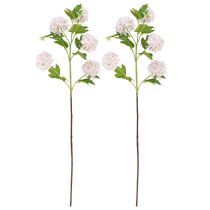 Product Snowball Plant Artificial Flowers Pink White L78cm 2pcs