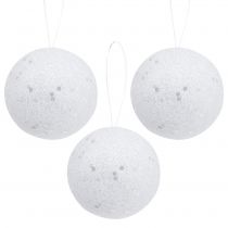 Decorative snowball to hang Ø6cm 12pcs