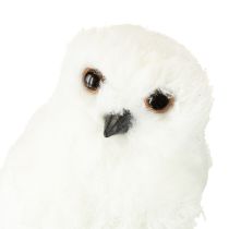 Product Snowy Owl Decorative Owl White with Fur and Feathers 15.5cm 2pcs