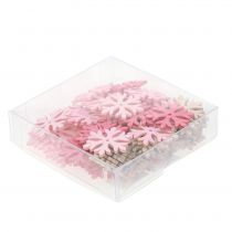 Product Snowflakes for scattering pink, rose, natural Ø4cm 72 pcs