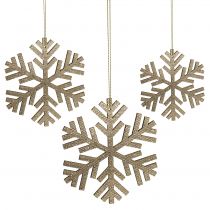 Product Snowflake gold to hang Ø8cm - Ø12cm 9pcs