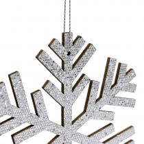 Product Snowflake Silver for hanging Ø8cm - Ø12cm 9 pcs