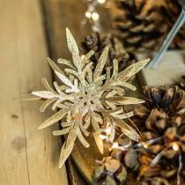 Product Snowflake 3D effect gold 16cm x 15.5cm 2 pieces