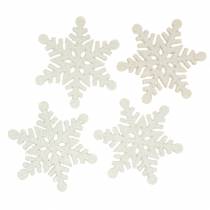 Scatter decoration snowflake glitter white 5cm 48p