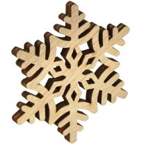 Product Snowflakes Wooden Decoration White Natural 3/5/7cm Assorted 36pcs