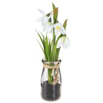 Product Snowdrops artificial in glass artificial flowers white 22.5cm 2pcs