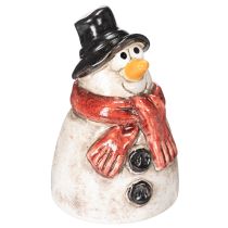 Product Snowman figurine with red scarf, Christmas decoration, 10cm