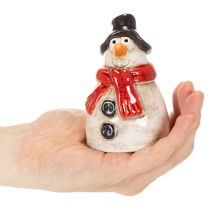 Product Snowman figurine with red scarf, Christmas decoration, 10cm