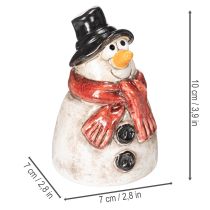Product Snowman figurine with red scarf, Christmas decoration, 10cm