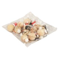 Product Snowman Wood Decoration Hanger Christmas Natural 5cm 12pcs