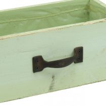 Plant drawer wood light green plant box vintage 25×13×8cm