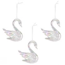 Product Swan Christmas decoration figures, acrylic, 8.5x4x10cm, 3 pieces