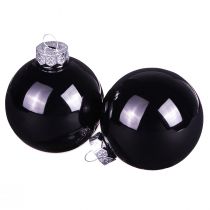 Product Black Christmas balls glass tree balls Ø6cm 24 pcs