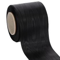 Product Black wreath ribbon 75mm 25m - acetate mourning ribbon for ribbon printing &amp; decoration