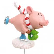 Product Deco pig Christmas lucky pig flower plug 4pcs