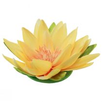 Floating water lily artificial summer decoration yellow Ø15cm
