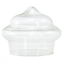 Floating tealight holder made of clear glass Ø7.5cm H6cm