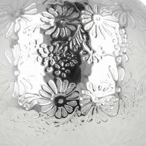 Floating ball flowers silver metal Ø10cm