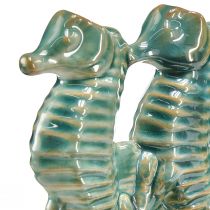 Product Seahorse Ceramic Flower Vase Blue Green L21cm 2pcs