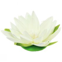 Product Water Lily Artificial Flower Floating Table Decoration Cream White Ø15cm 2pcs