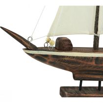 Product Sailboat decoration ship pine wood brown 22.5×4×29cm