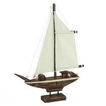 Product Sailing boat decoration ship pine wood brown 32×5×41cm