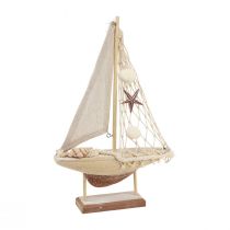 Product Sailboat decoration sailing ship wood brown 17.5×4×27.5cm