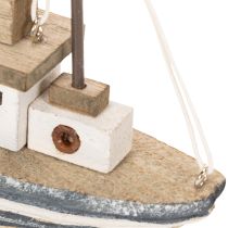 Product Ship decoration, maritime style, wooden with stand, 20cm