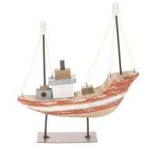 Product Decorative wooden boat model for windowsill 20cm
